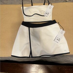 ALO Yoga White and Black Sports Bra